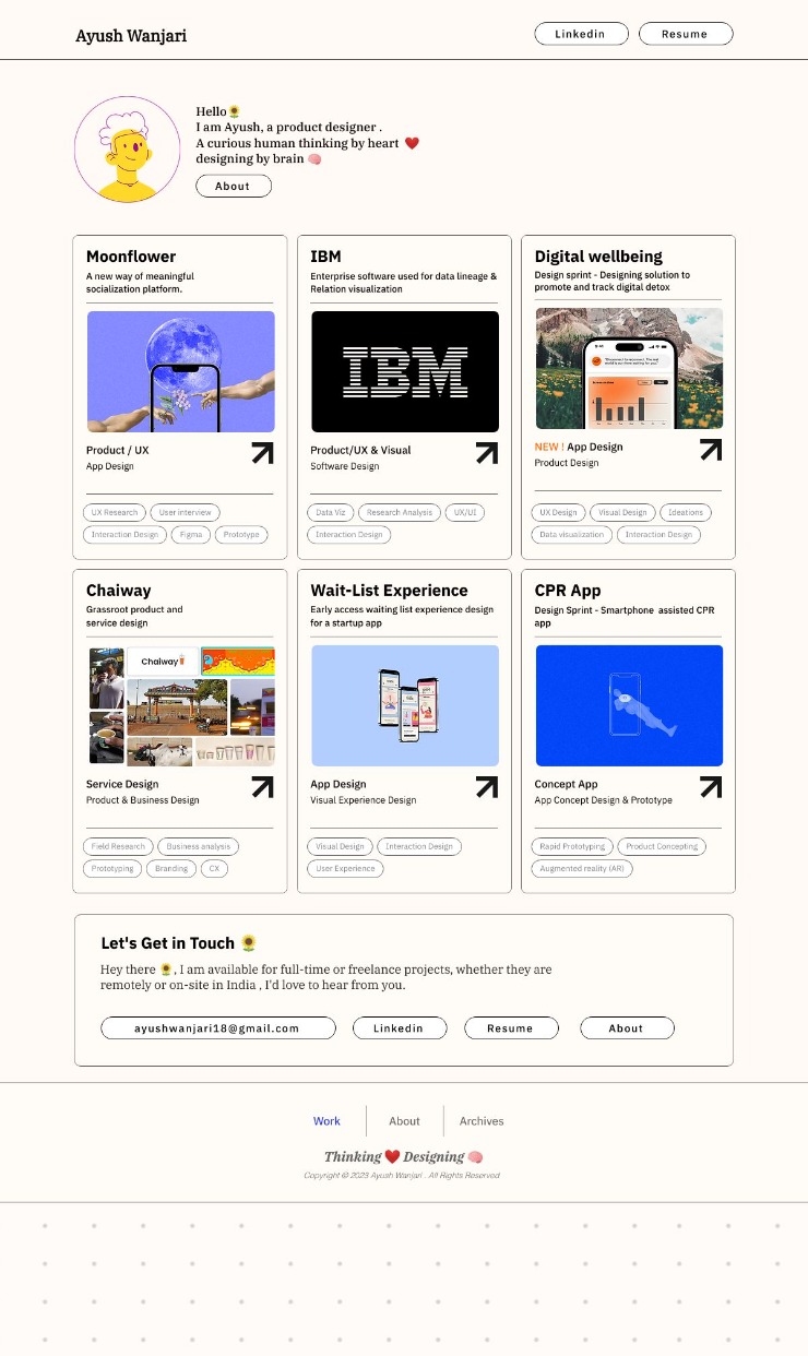 Product Designer Portfolio  — website design on Landdding