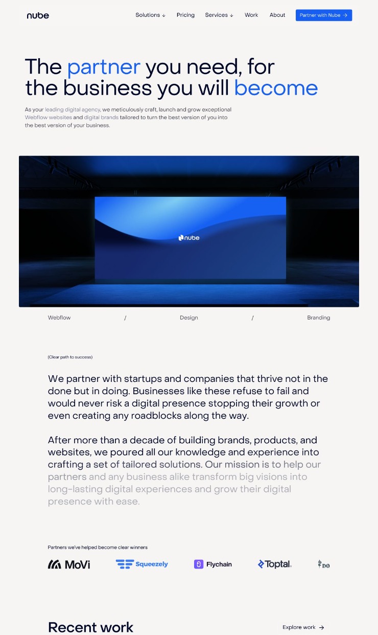 Nube Agency — website design on Landdding
