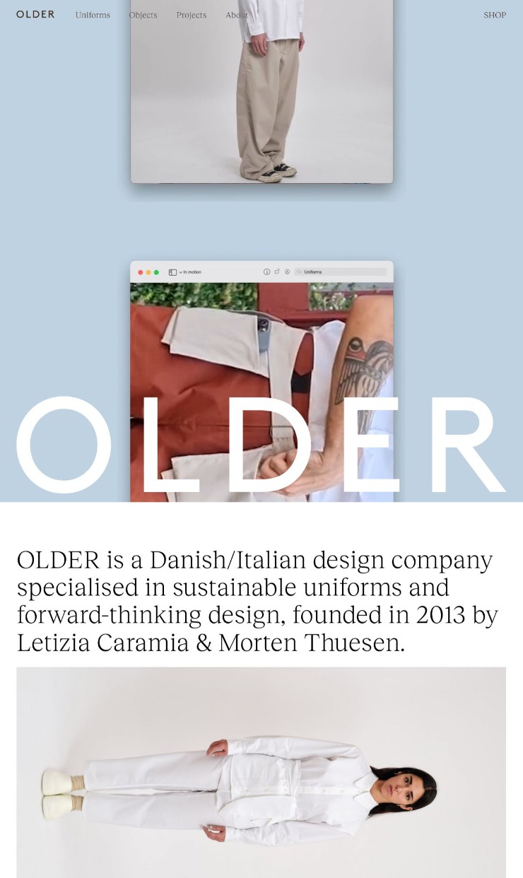 Older Studio — website design on Landdding