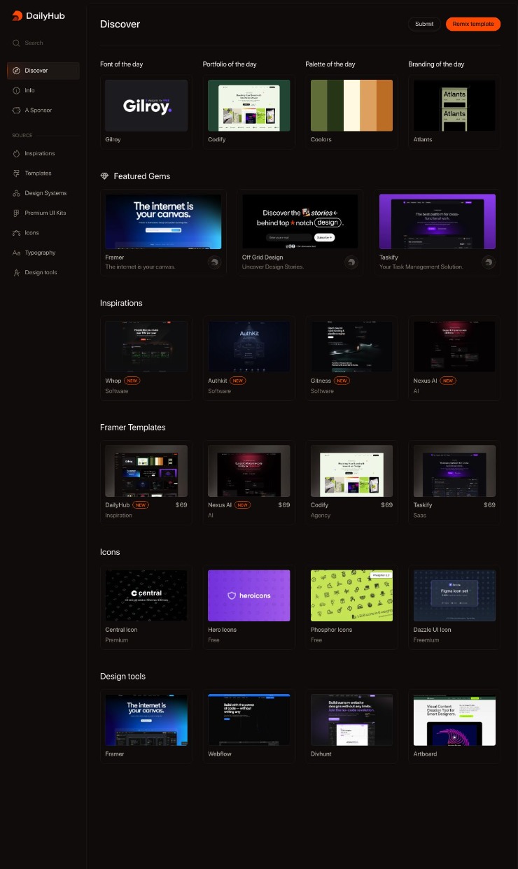 Daily Hub — website design on Landdding