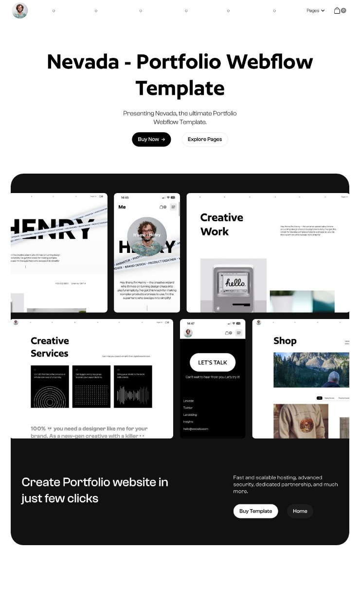 Nevada Portfolio — website design on Landdding