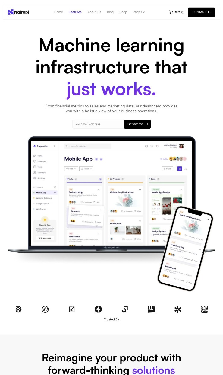 Nairobi SaaS — website design on Landdding