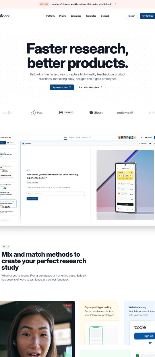 Ballpark — website design on Landdding