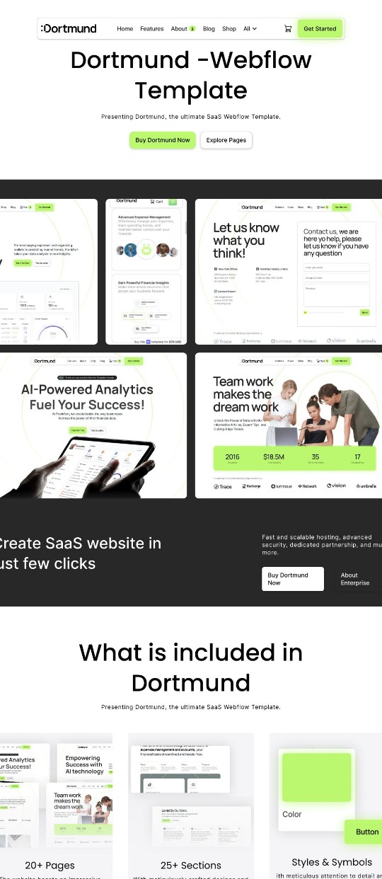 Website template for SaaS — website design on Landdding