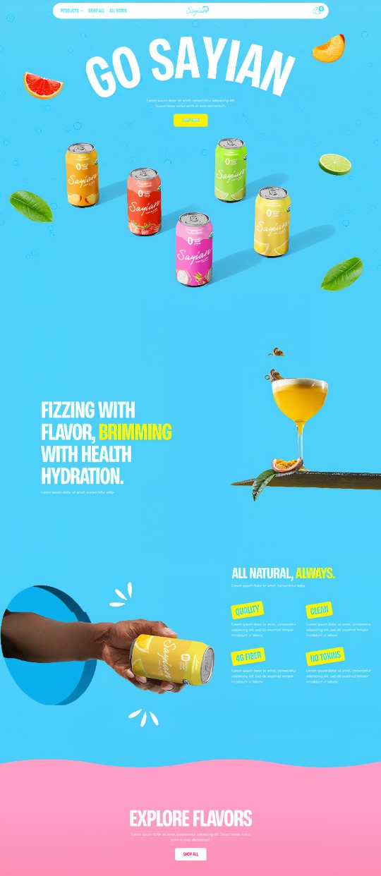 Sayian Drinks Webflow Template — website design on Landdding