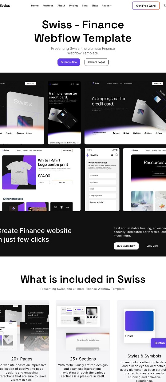 Swiss Finance — website design on Landdding