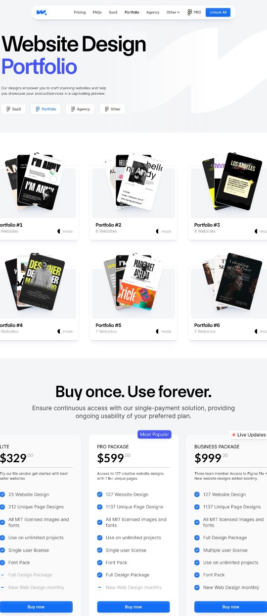 Wonderlist – Collection of website template designs — website design on Landdding