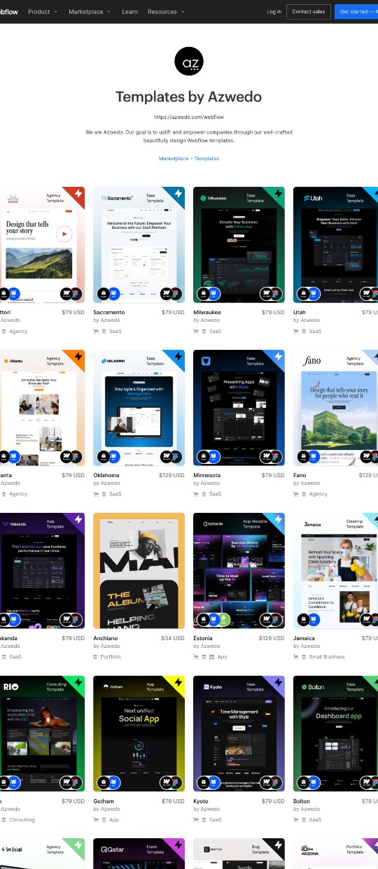 Creative Webflow Marketplace — website design on Landdding