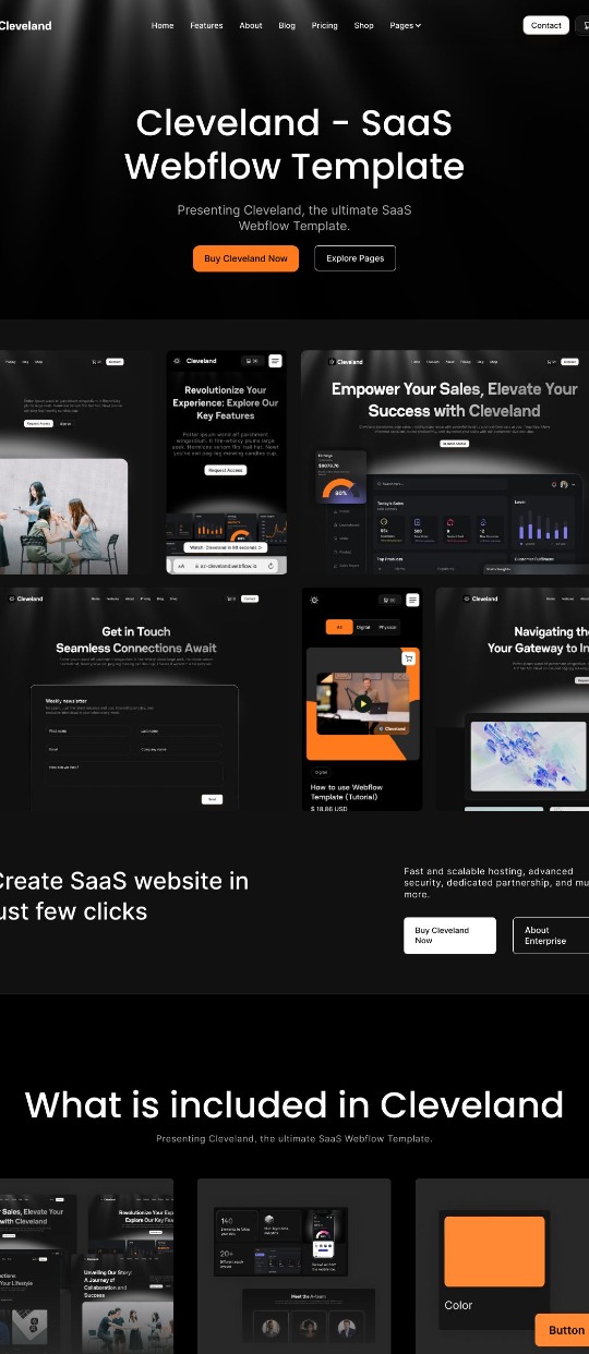 Webflow template design – Cleveland  — website design on Landdding