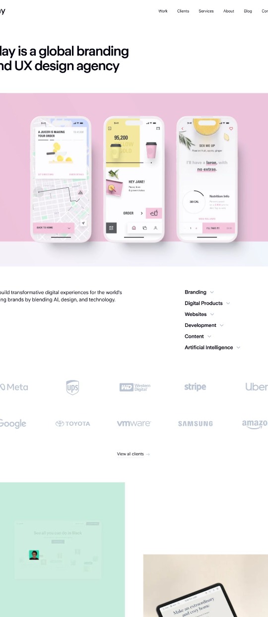 Clay – Web Design Agency — website design on Landdding
