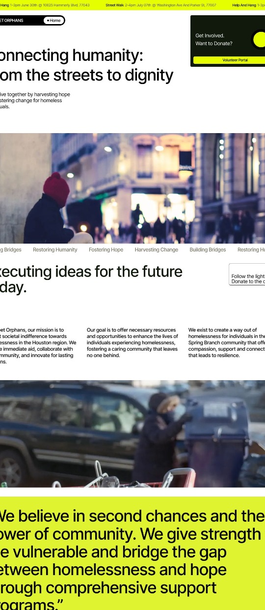 Street Orphans: Non-Profit Organization 1-pager — website design on Landdding