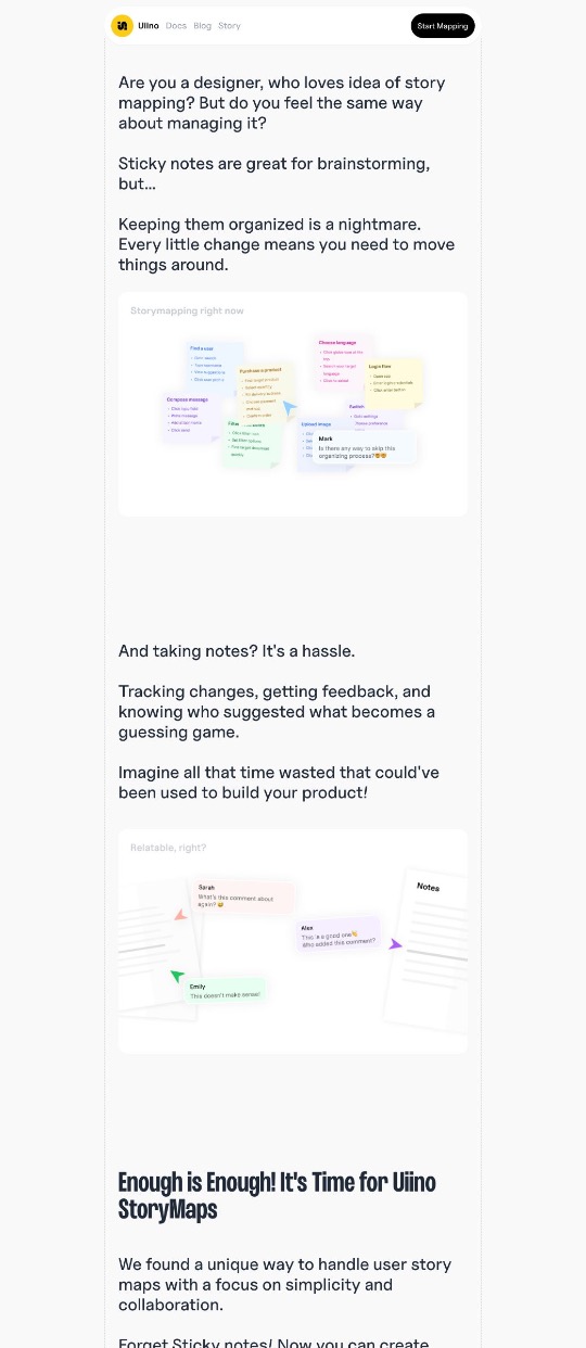 Uiino – Designing User flows in AI & Plain Text — website design on Landdding