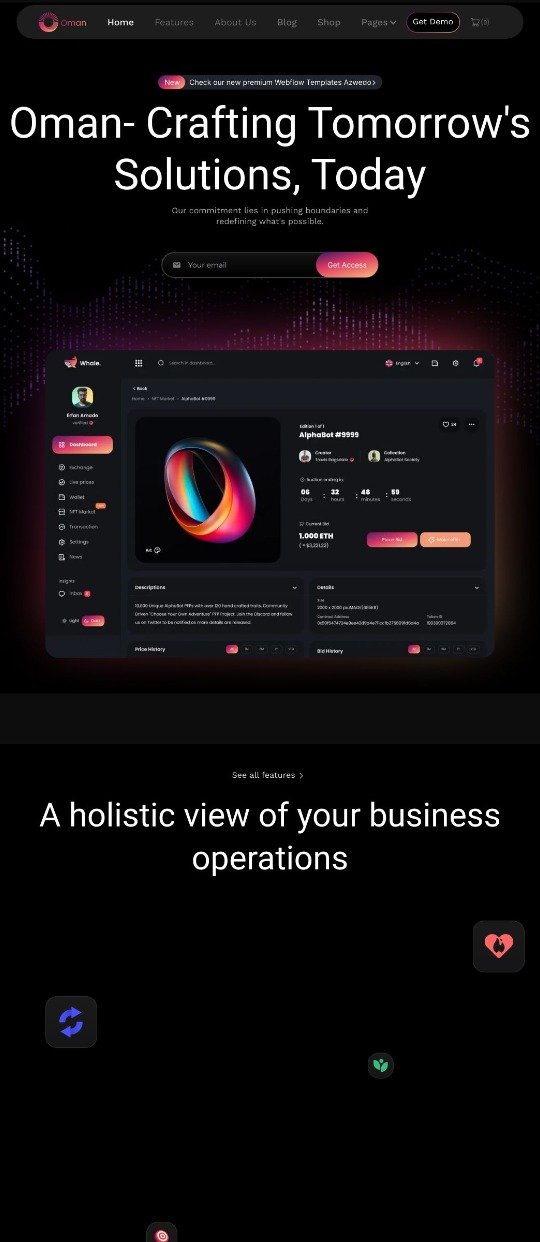 Oman Webflow template — website design on Landdding