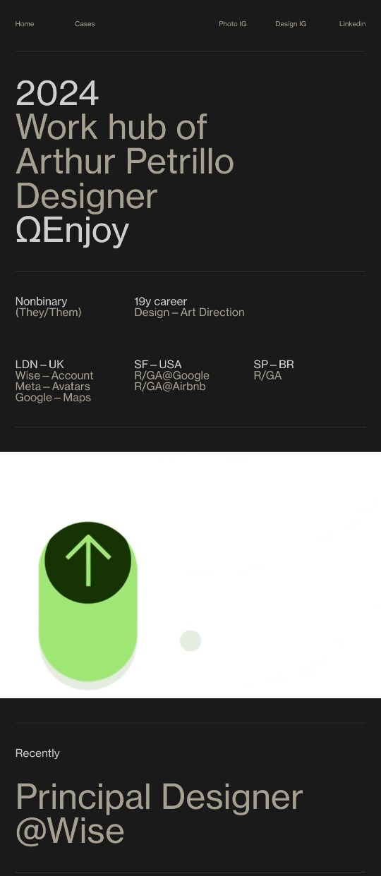Work hub of Arthur Petrillo — website design on Landdding