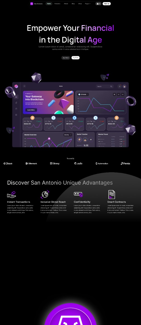 San Antonio – Webflow Crypto template — website design on Landdding