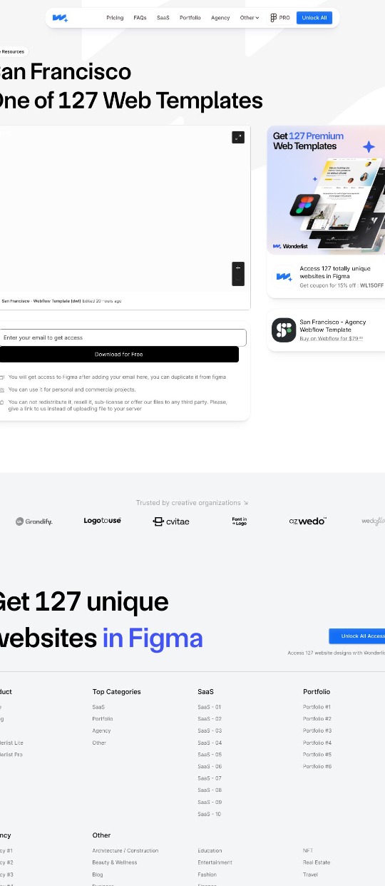 Wonderlist Giveaway Landing page — website design on Landdding