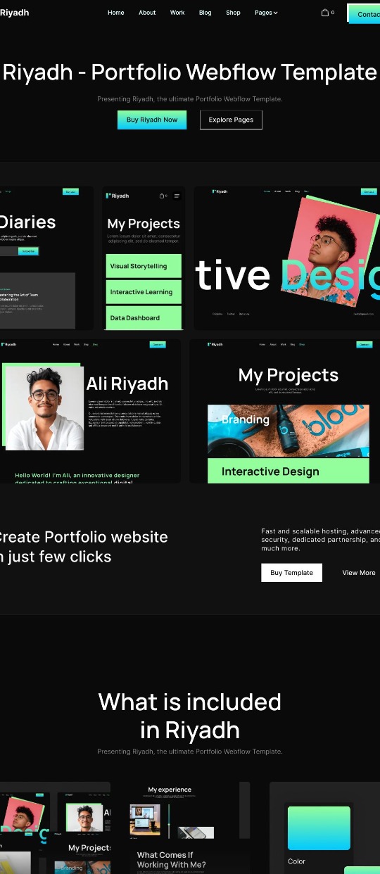 Webflow Portfolio template — website design on Landdding
