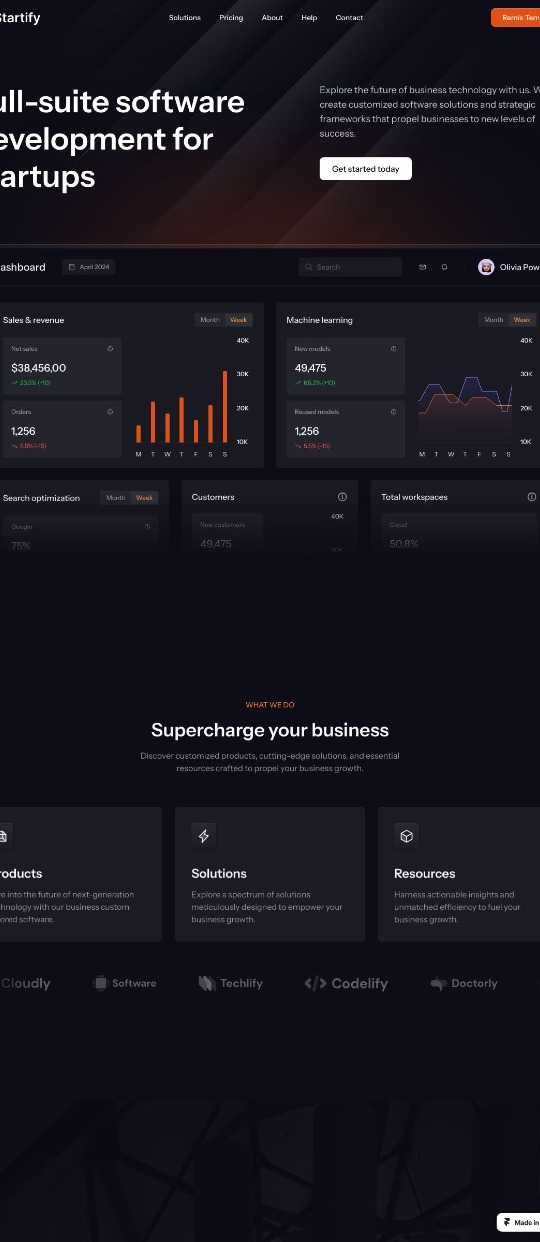 Startify - Framer Template — website design on Landdding