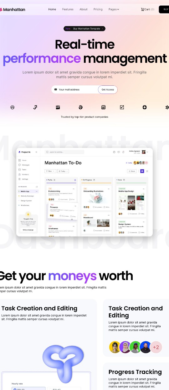 Webflow template for SaaS – Manhattan — website design on Landdding