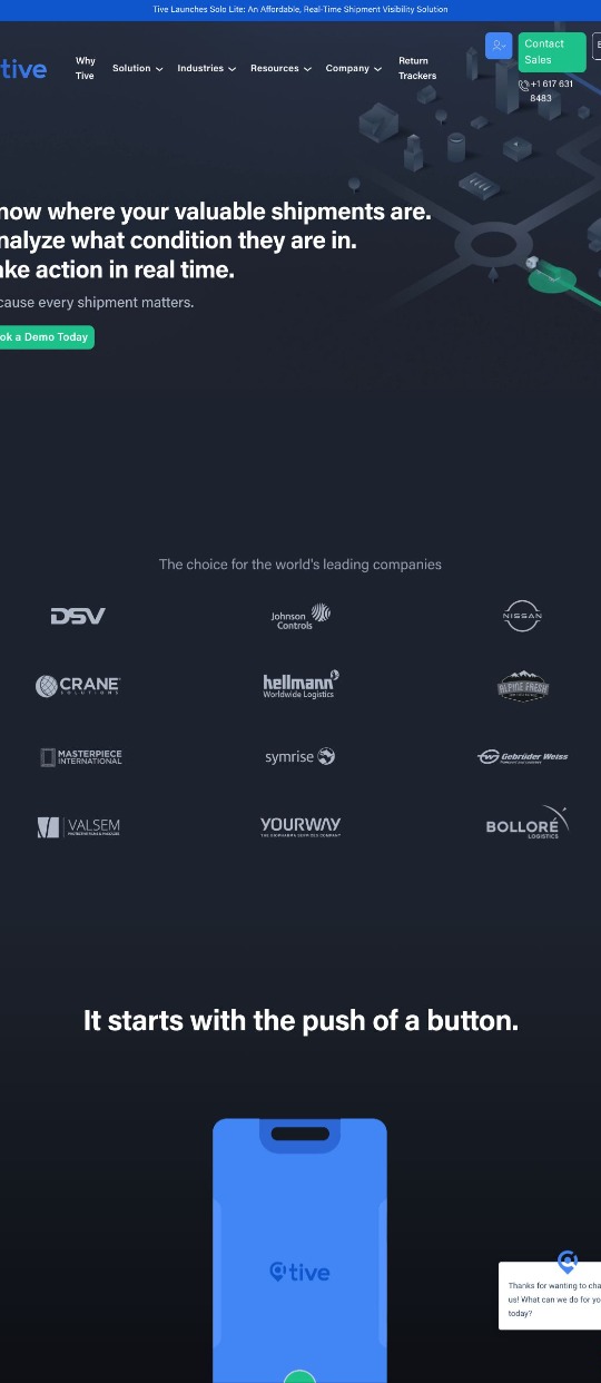 Tive — website design on Landdding