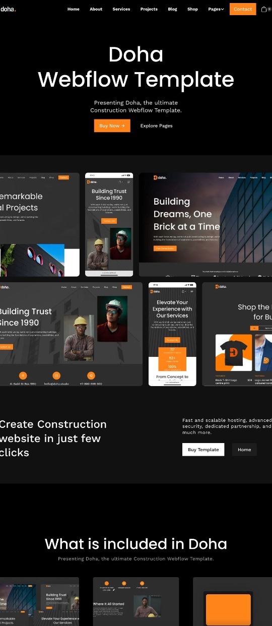 Doha – Webflow template design  — website design on Landdding