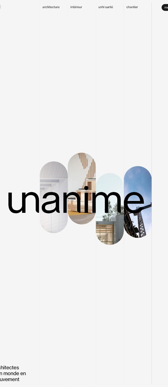 Unanime interior website — website design on Landdding