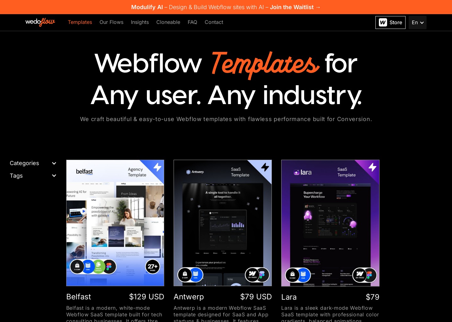 Wedoflow - Premium Webflow Template Designs — website design on Landdding