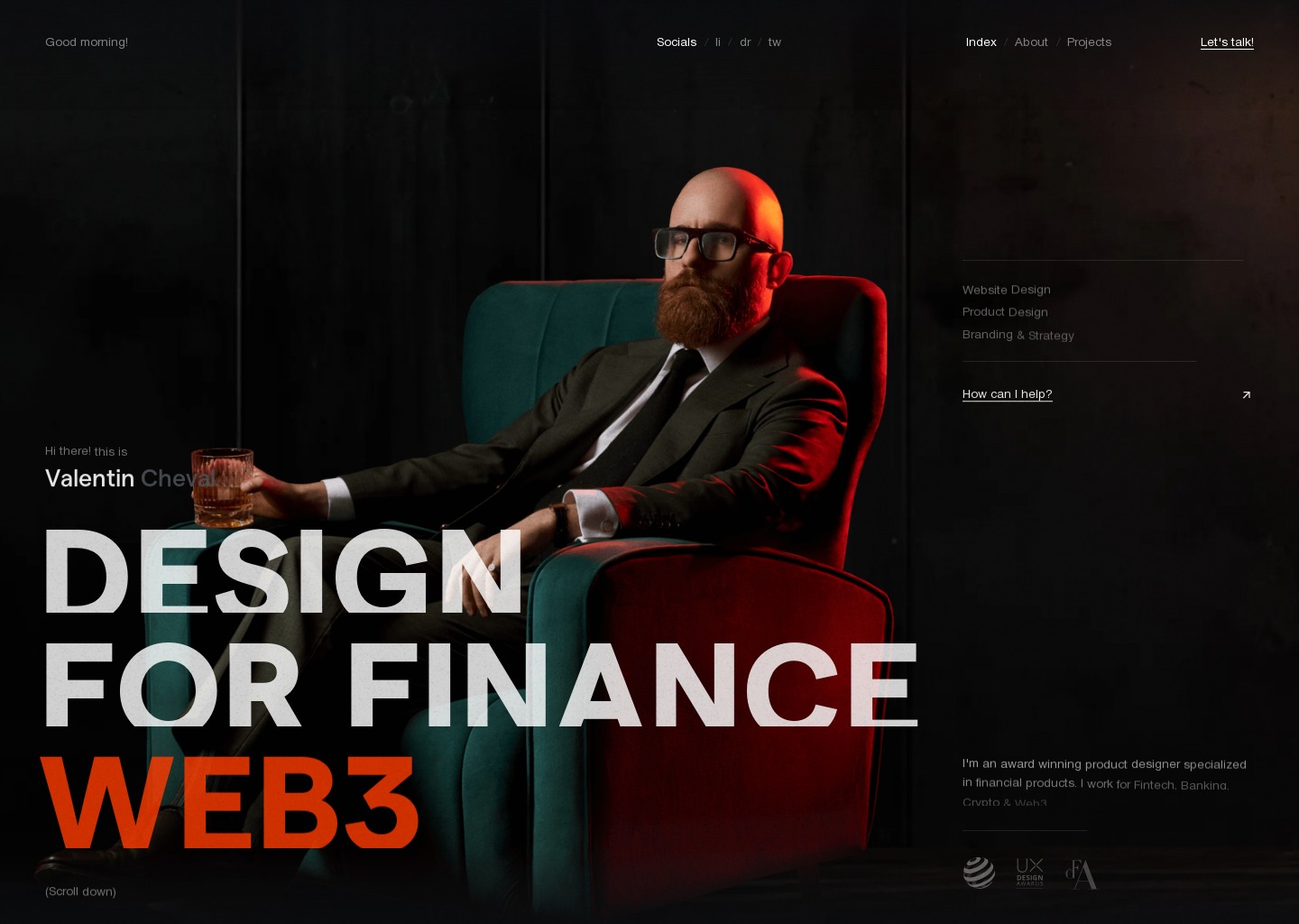 Valentin Cheval | UX/UI & Brand Design Leader — website design on Landdding