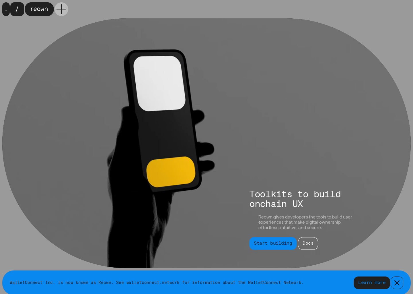Reown | The onchain UX platform — Reown — website design on Landdding