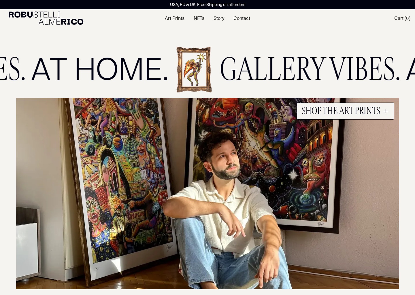 Limited Edition Art Prints & NFTs by Roburico — website design on Landdding