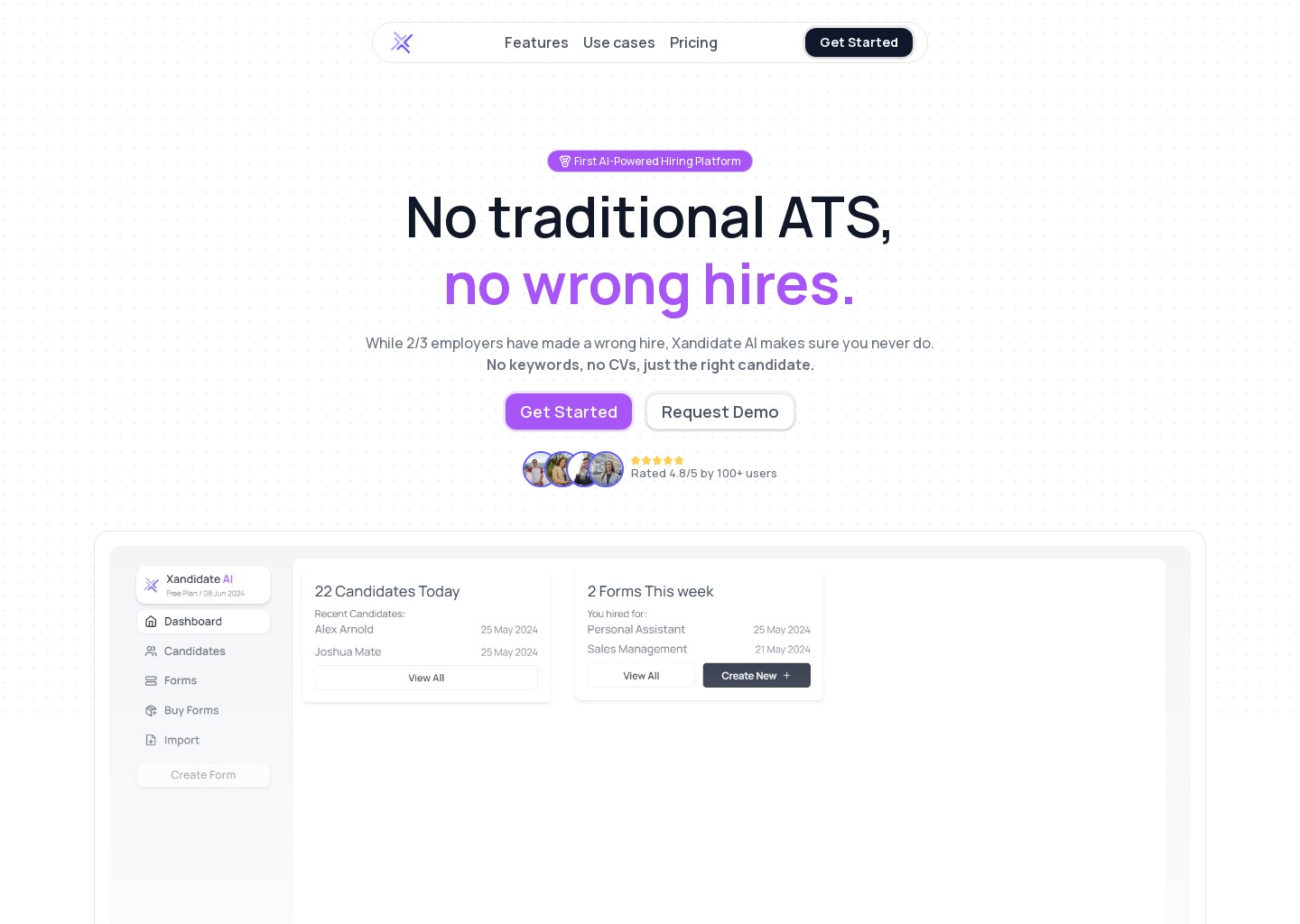Xandidate AI Landing Page — website design on Landdding