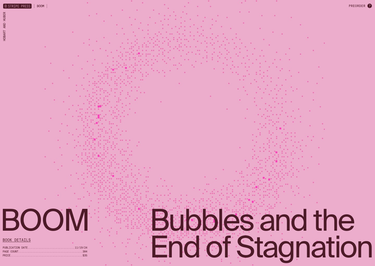 Boom: Bubbles and the End of Stagnation — website design on Landdding