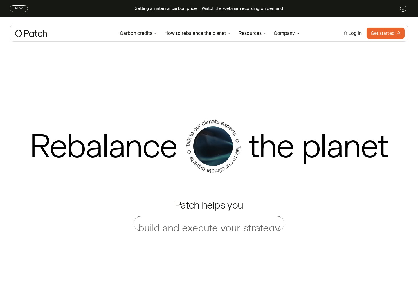 Patch | The platform scaling unified climate action — website design on Landdding