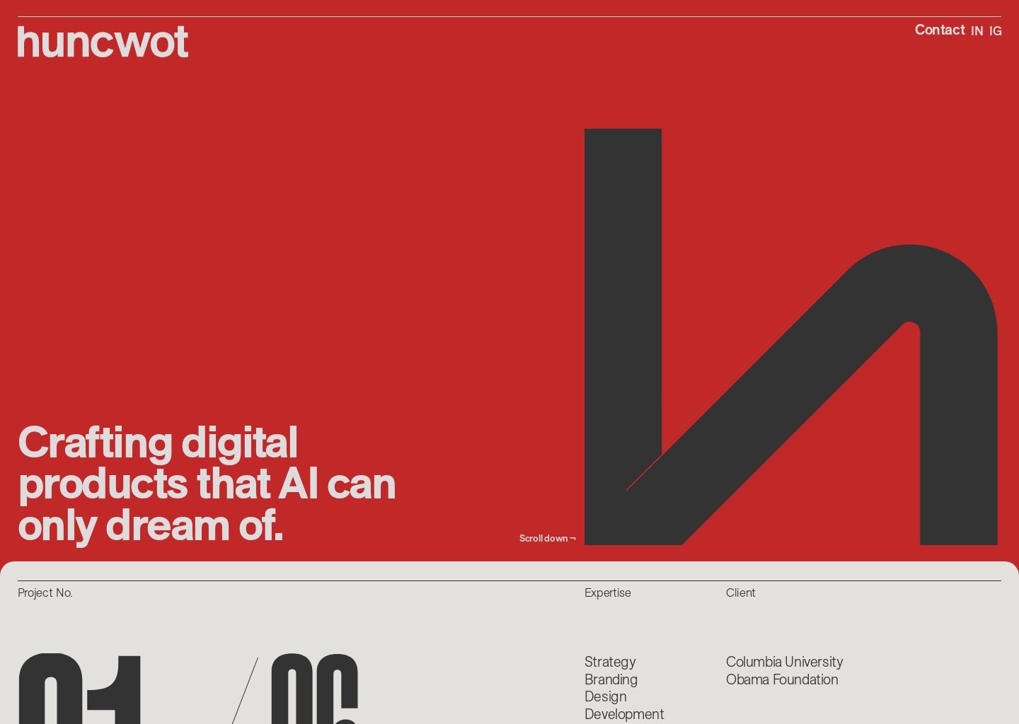 Huncwot — website design on Landdding