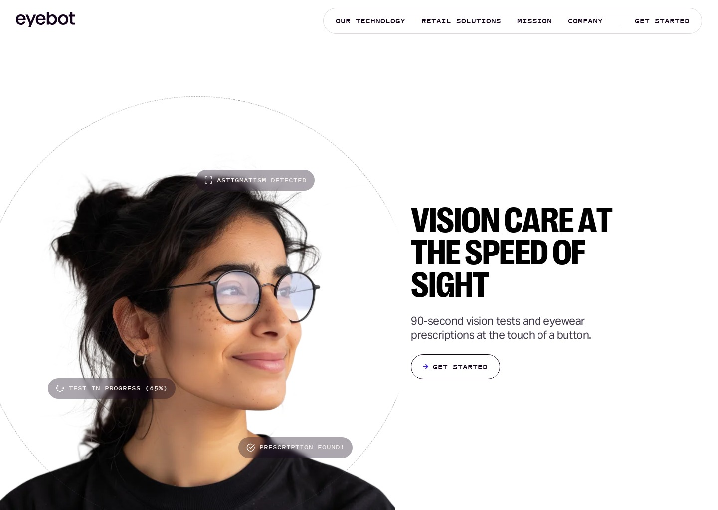 Eyebot - Vision Care at the Speed of Sight — website design on Landdding