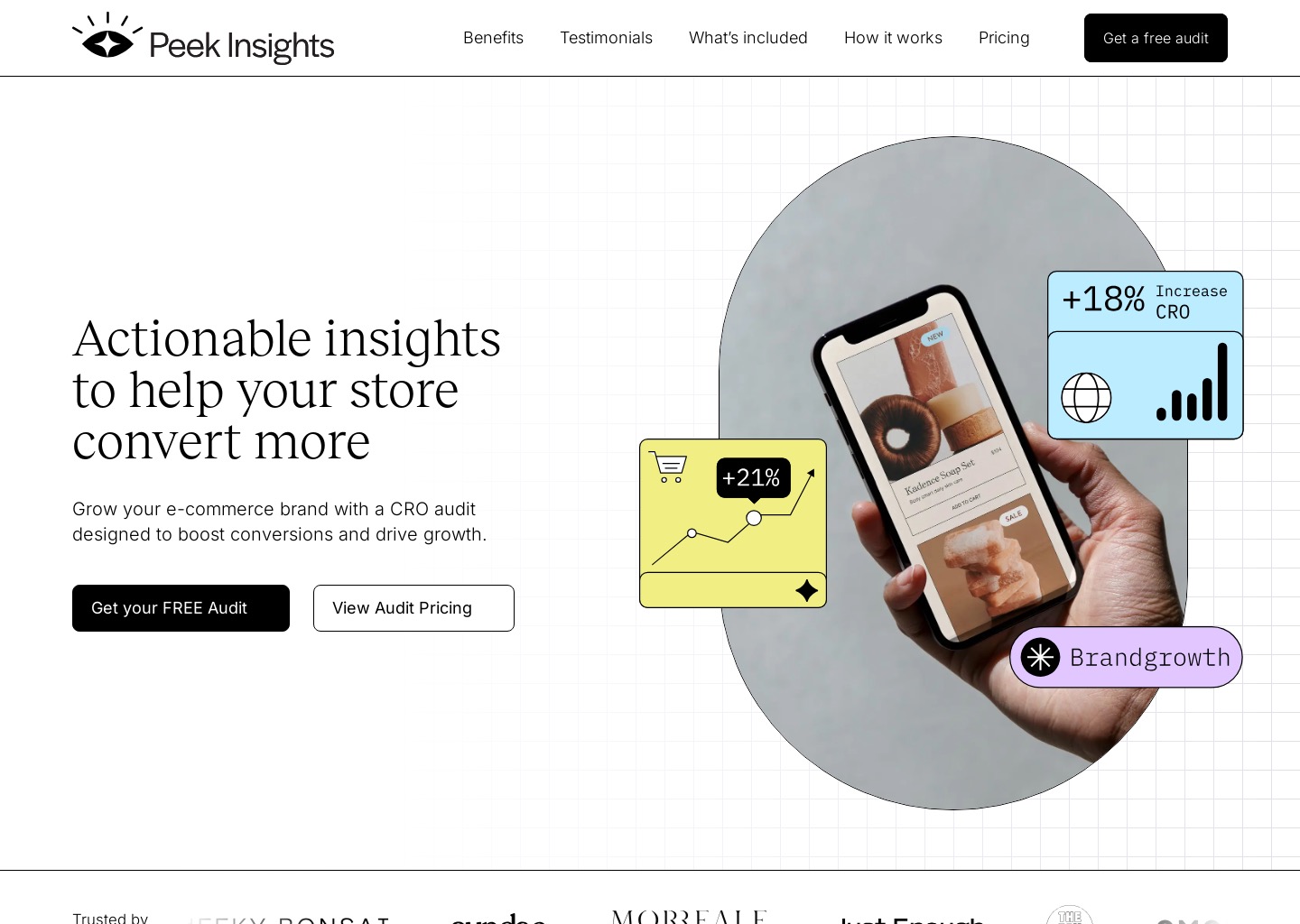 Peek Insights — website design on Landdding