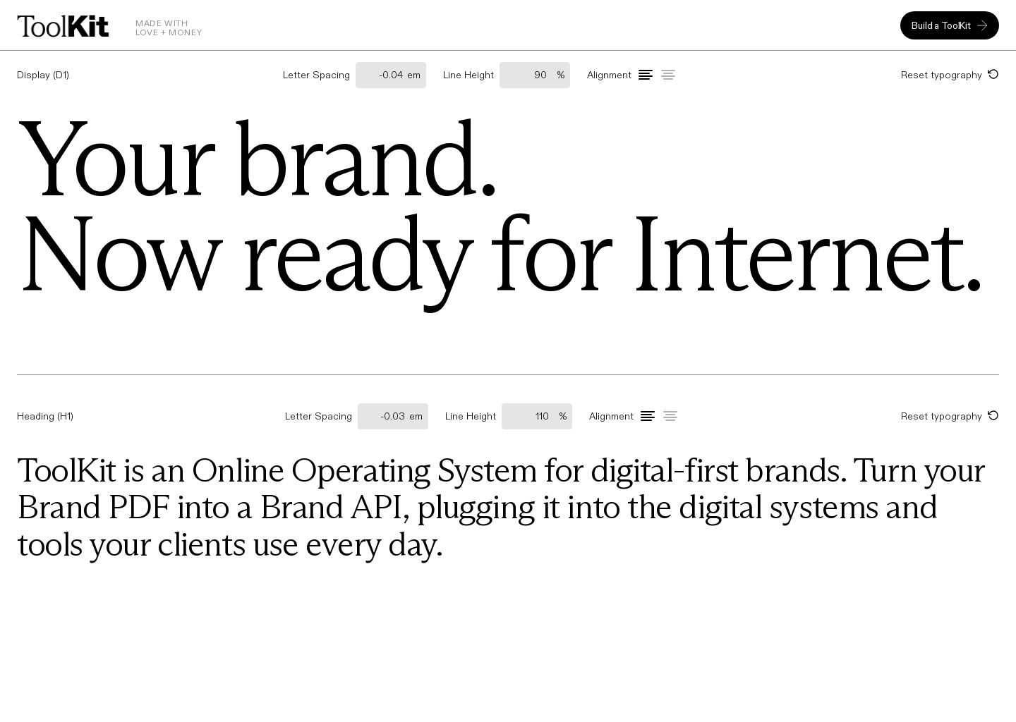 ToolKit — website design on Landdding