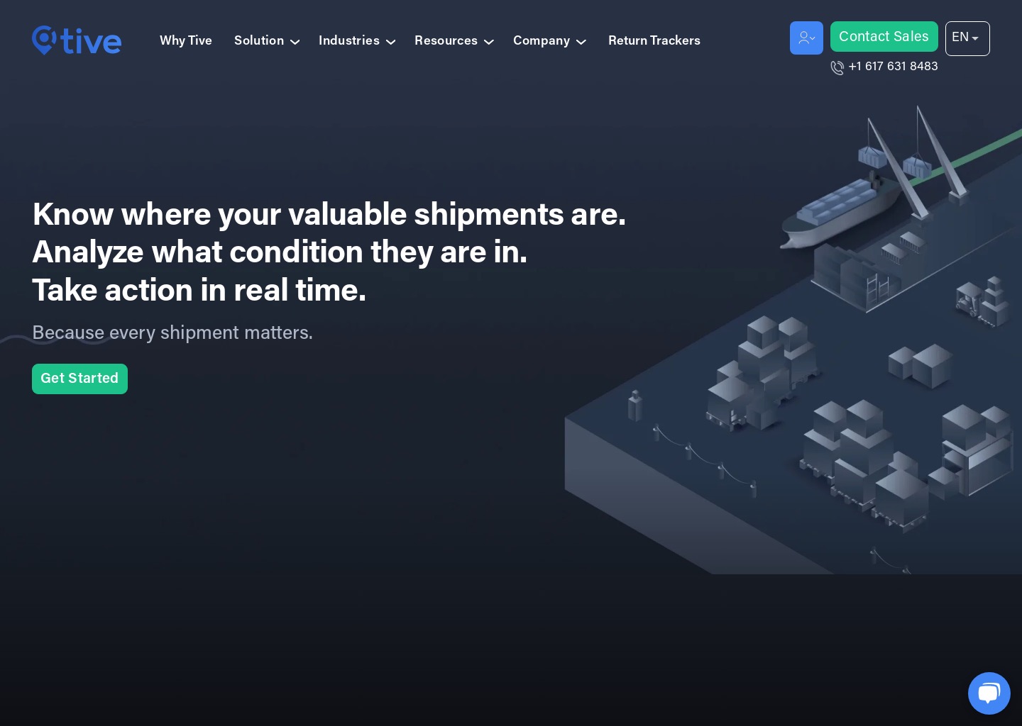 Every Shipment Matters | Tive — website design on Landdding