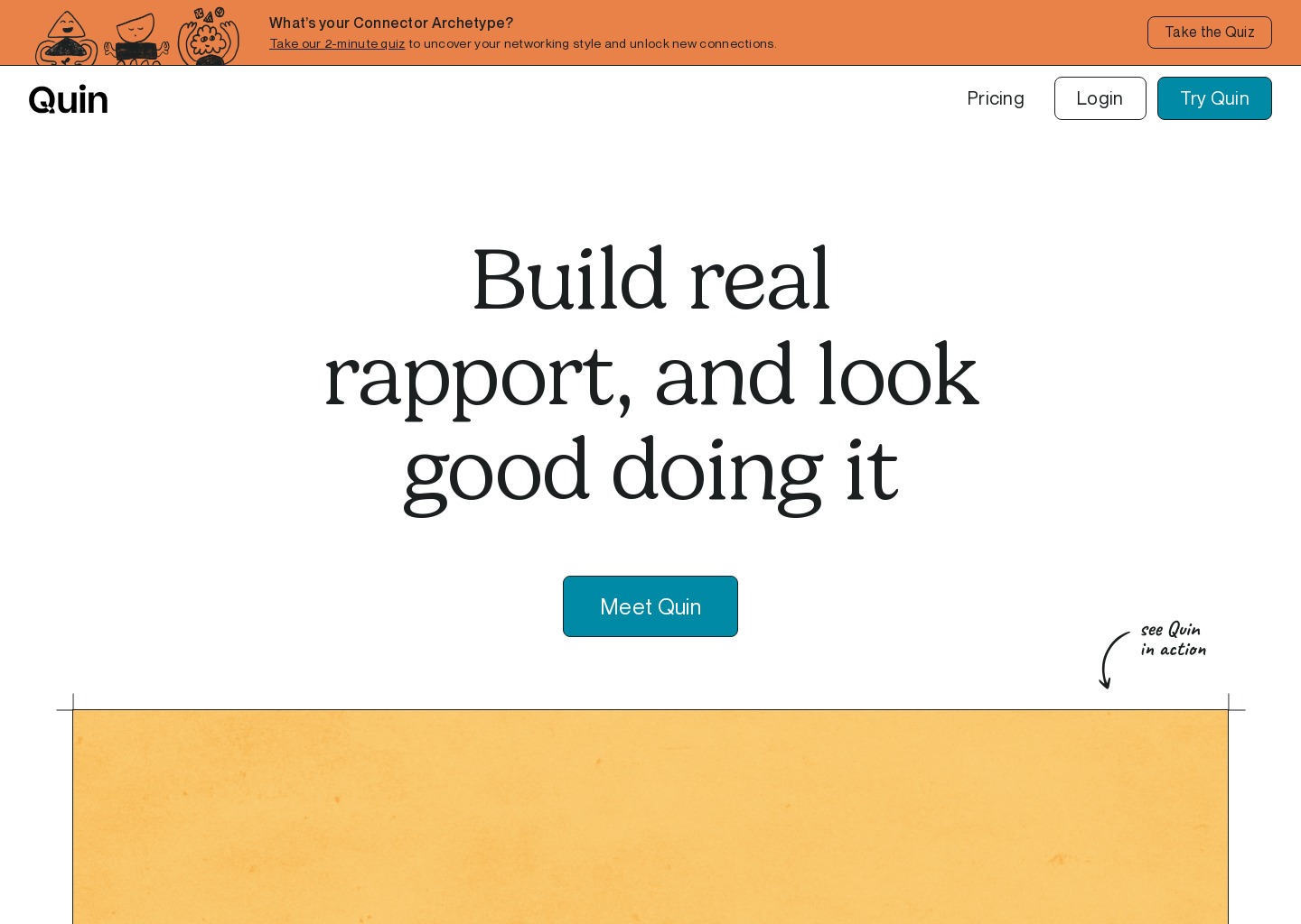 Quin — website design on Landdding