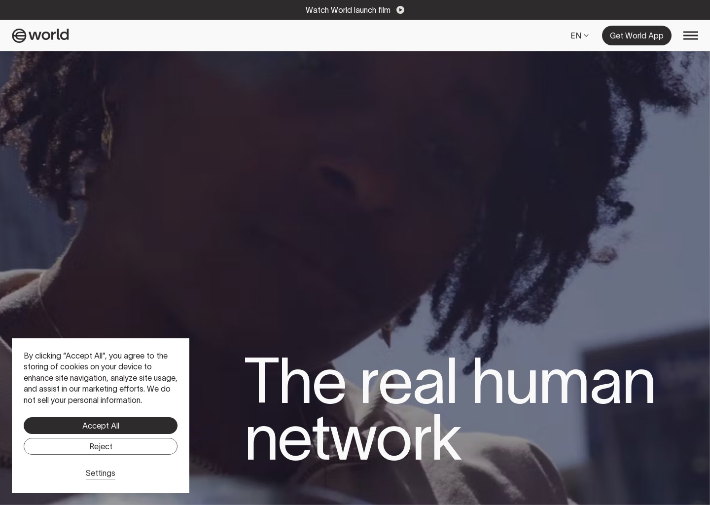 World - The real human network — website design on Landdding