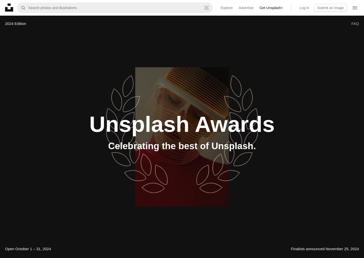 Unsplash Awards 2024 — website design on Landdding
