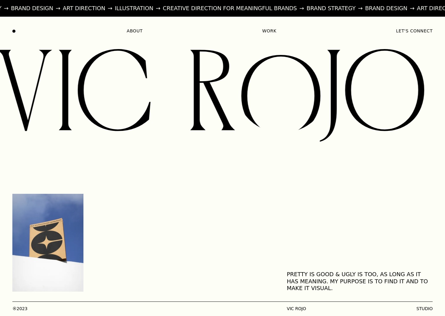 Vic Rojo Studio — website design on Landdding