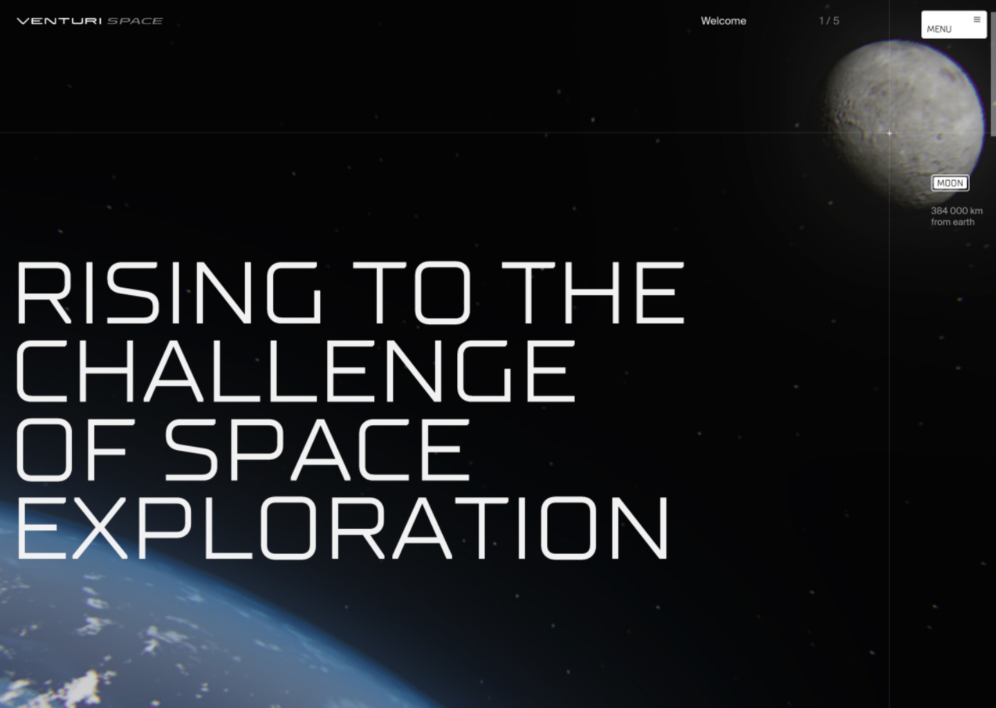 Venturi Space — website design on Landdding