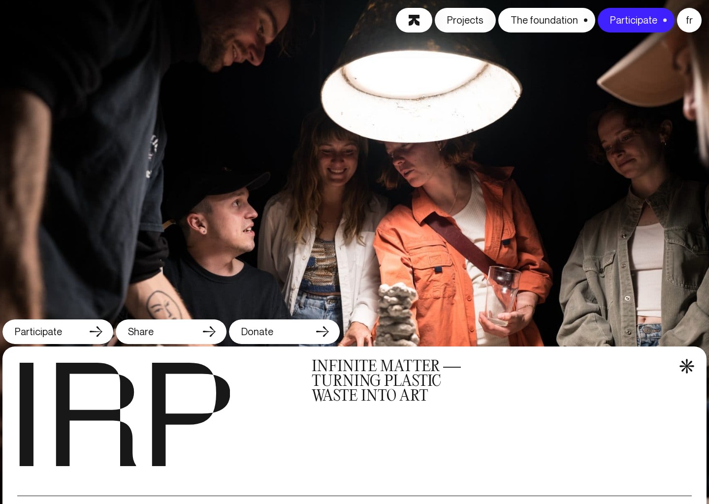 Infinite Matter — website design on Landdding