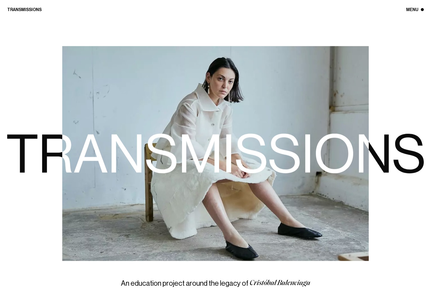 Transmissions | Cristóbal Balenciaga Museoa — website design on Landdding
