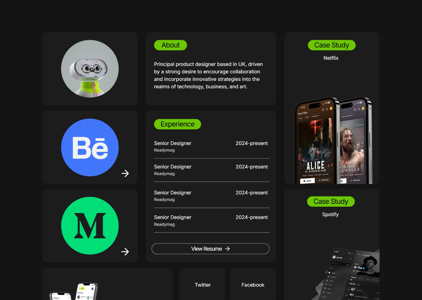 Designer Portfolio Website — website design on Landdding