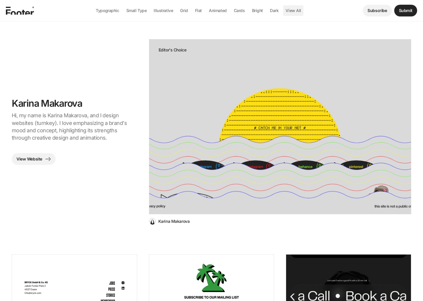 Footer — The only footer gallery on earth. — website design on Landdding