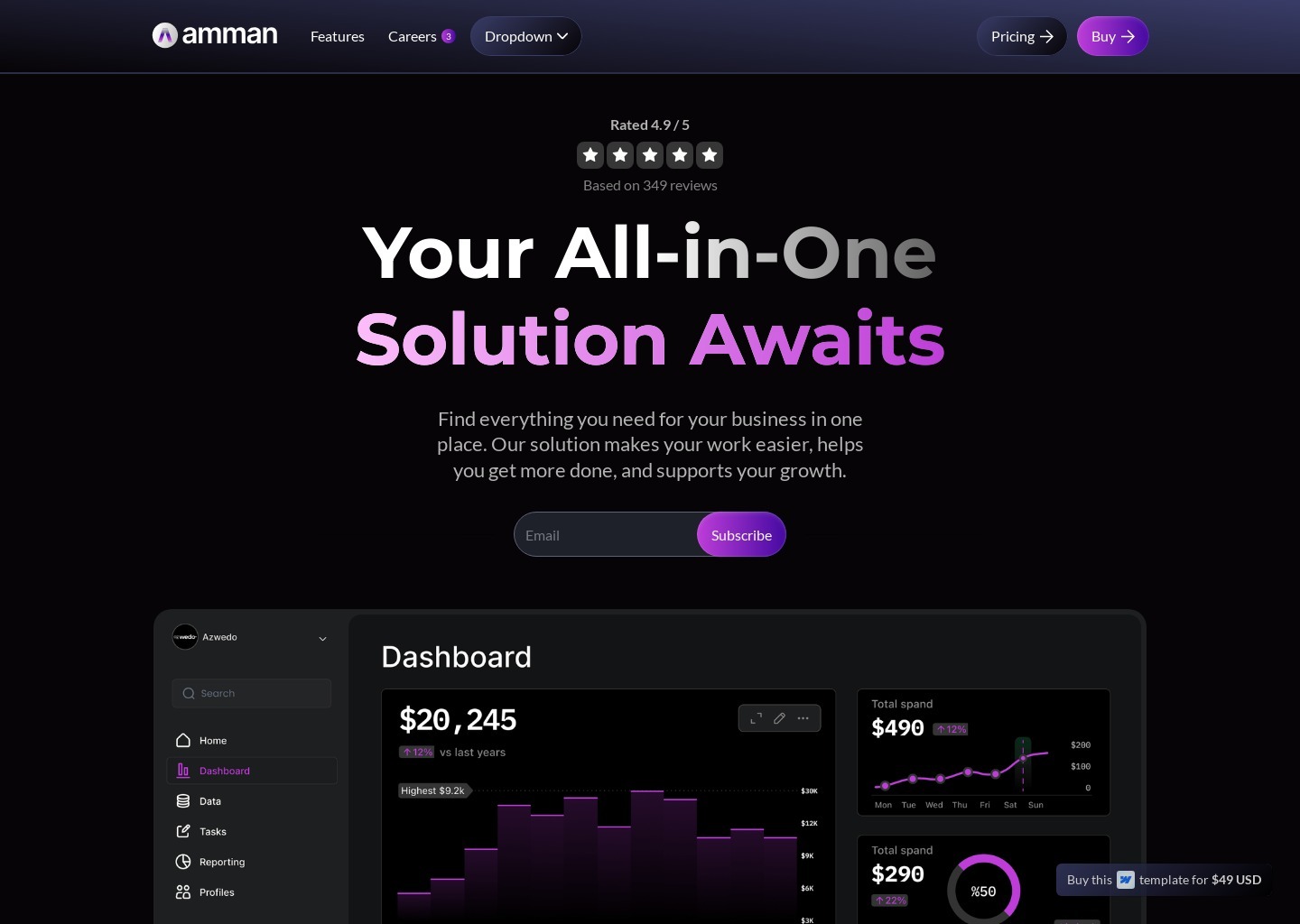 Amman - Webflow SaaS Template — website design on Landdding