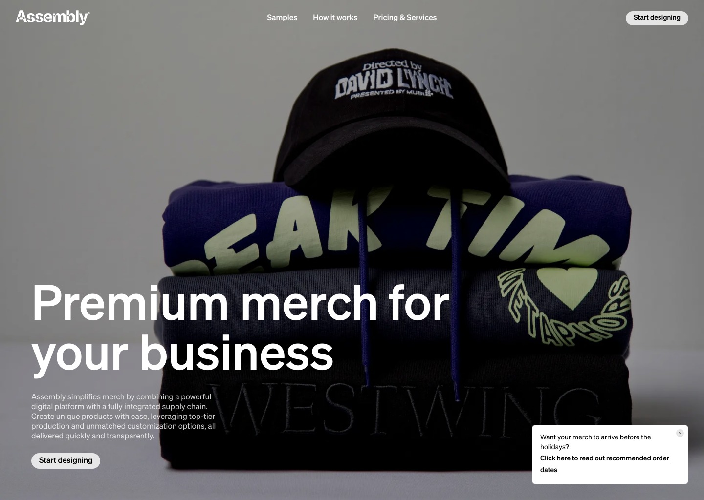 Assembly — website design on Landdding