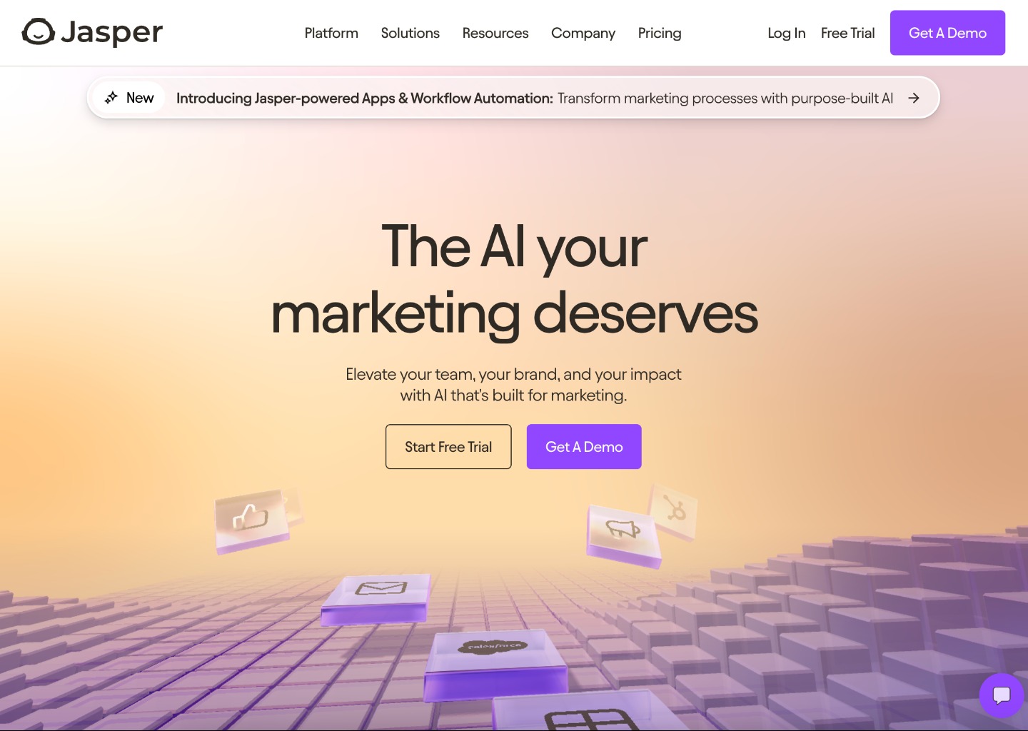 Jasper.ai — website design on Landdding